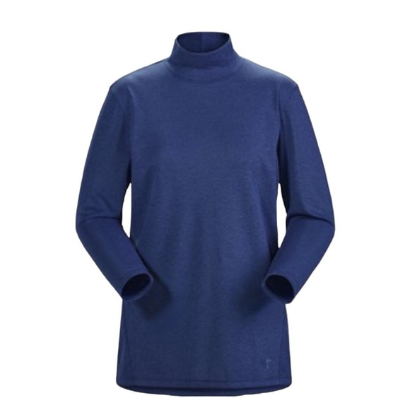 Arc'teryx Lumin Mock Neck Top Cosmic Blue Heather Size Large NWOT - Picture 9 of 9